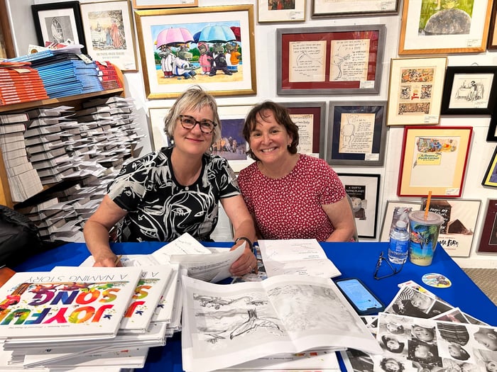 2. Chana and Susan working on AWE at Books of WONDER